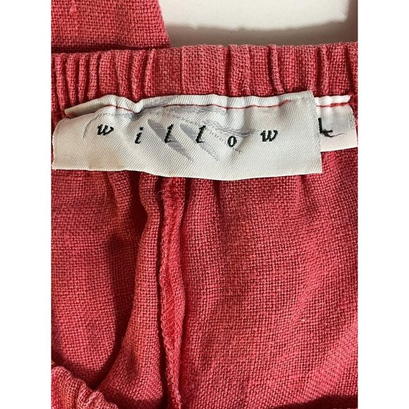 💥Vintage Willow 100% Linen Pants Women's Size Large Red Lagenlook Wide Leg Crop - Picture 6 of 12